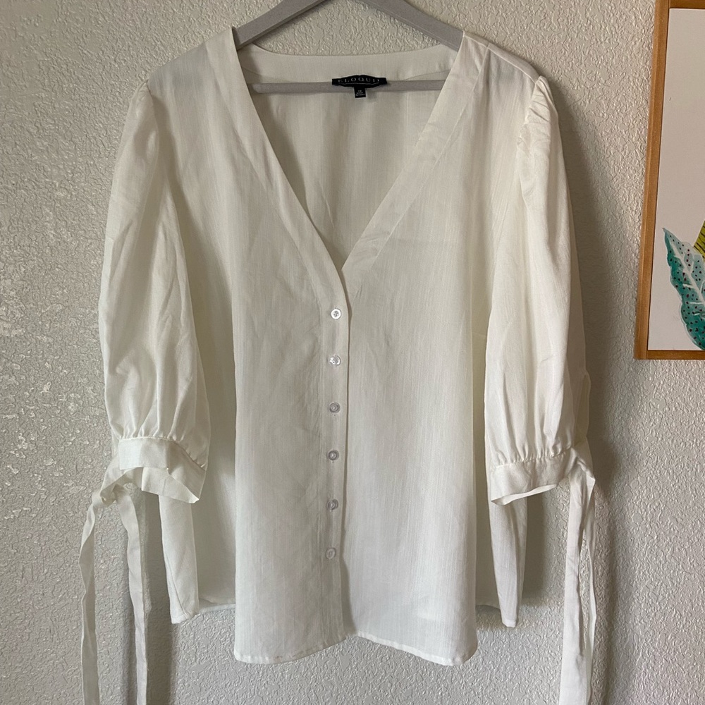 ELOQUII puff sleeve blouse